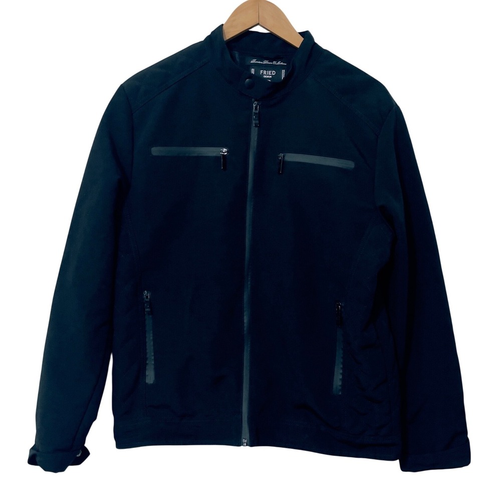 Fried Denim Mens Jacket Black Moto Cafe Racer Quilted Size M NYC Streetwear